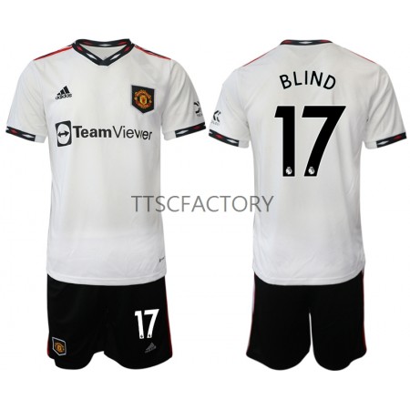 Billiga Fotbollströjor Manchester United Blind 17 Barn Borta tröja 2022/23 Kortärmad